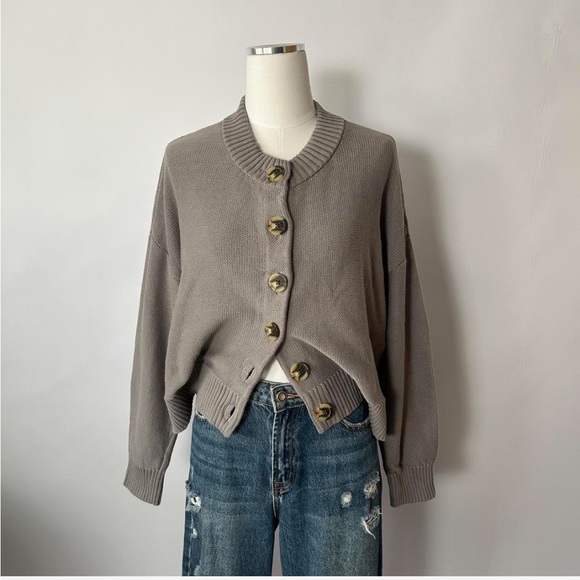 Quince 100% Organic Cotton Cropped Cardigan size Large. - Picture 4 of 8